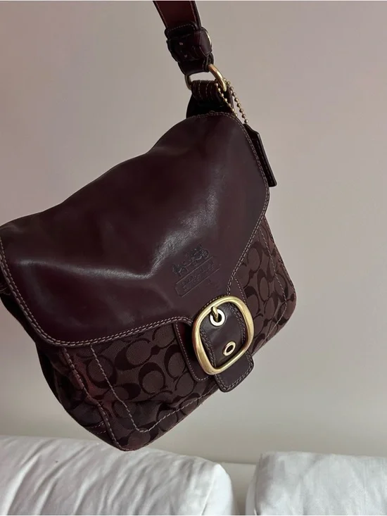 Vintage COACH Bleecker Legacy Flap Brown Leather Shoulder Bag 11434 - Picture 8 of 11